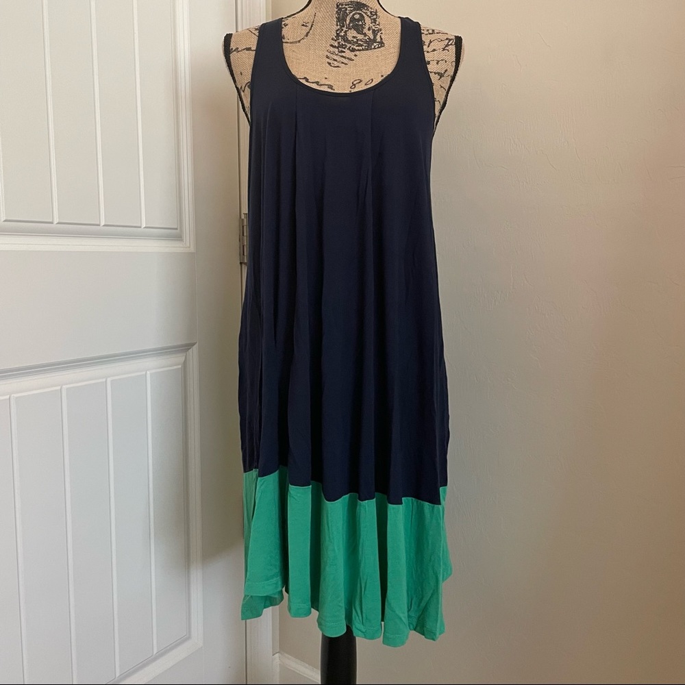 The Webster x Target Navy & Green Colorblock Midi Dress
